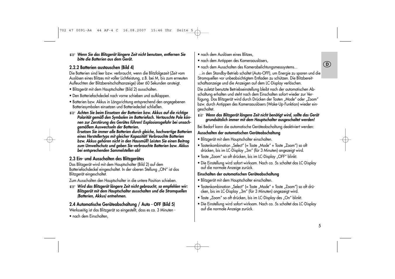 Metz MECABLITZ 44 AF-4 Canon User Manual | Page 5 / 120