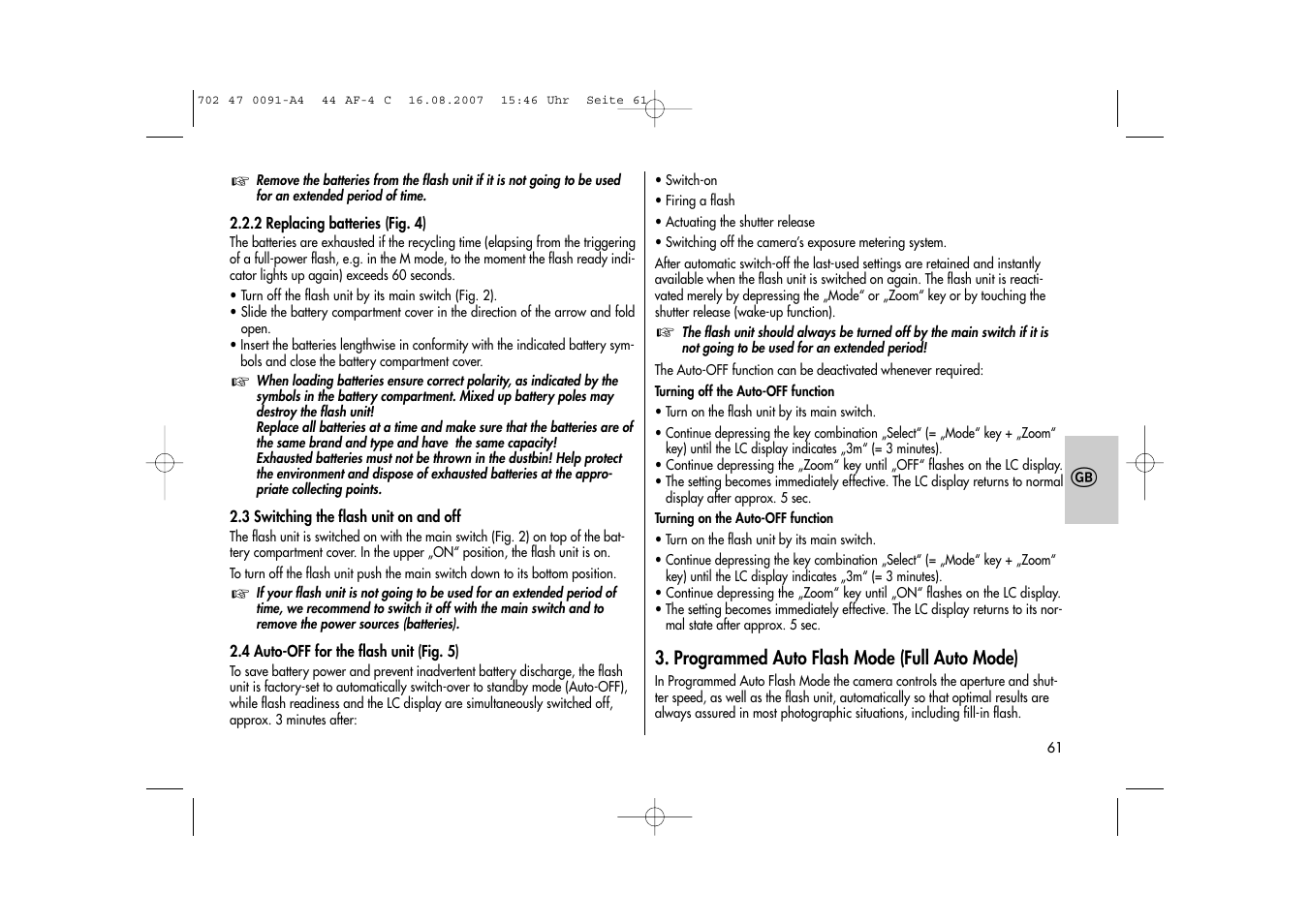 Metz MECABLITZ 44 AF-4 Canon User Manual | Page 61 / 120