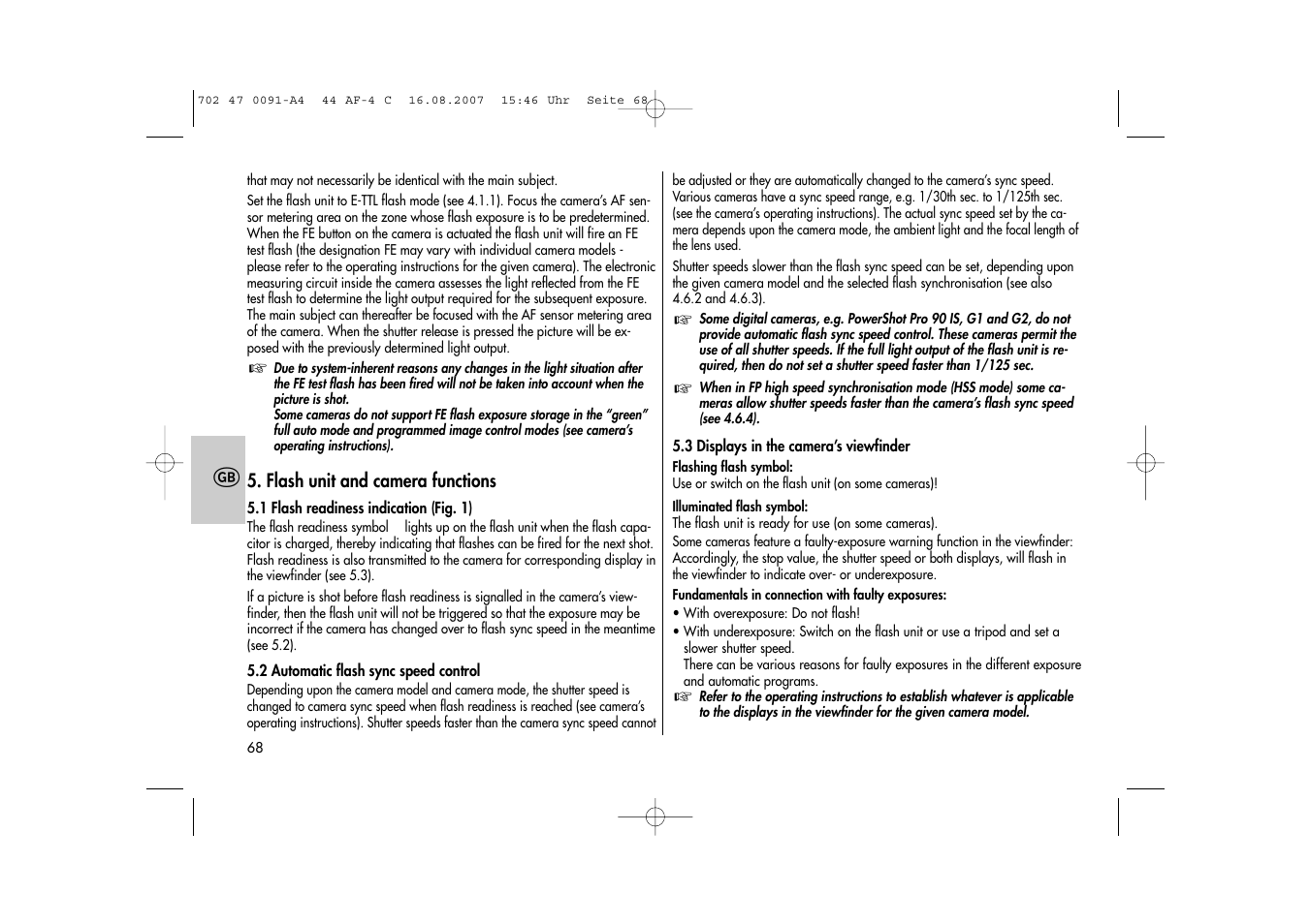 Metz MECABLITZ 44 AF-4 Canon User Manual | Page 68 / 120
