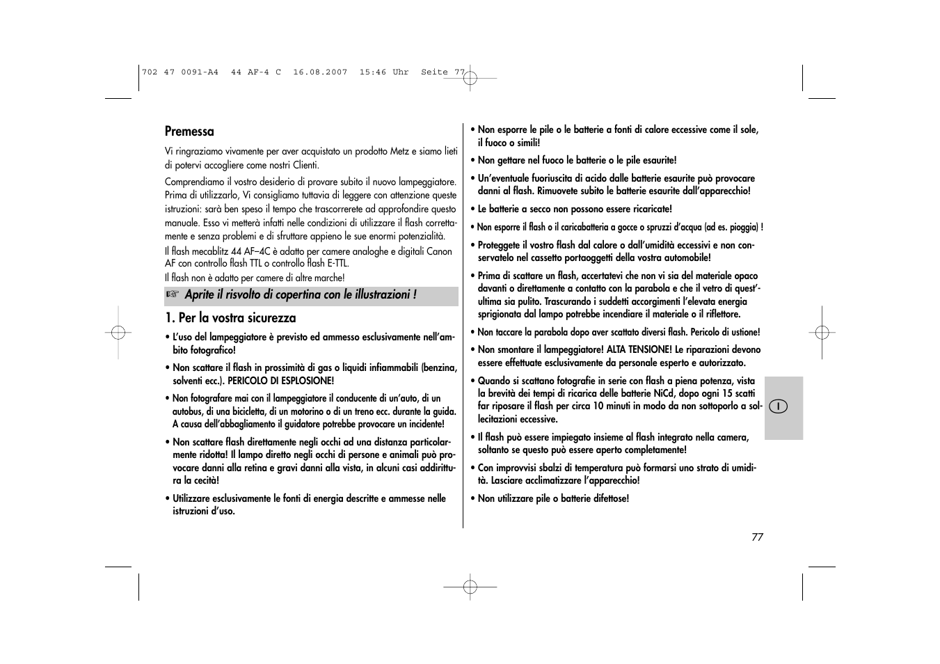 Metz MECABLITZ 44 AF-4 Canon User Manual | Page 77 / 120