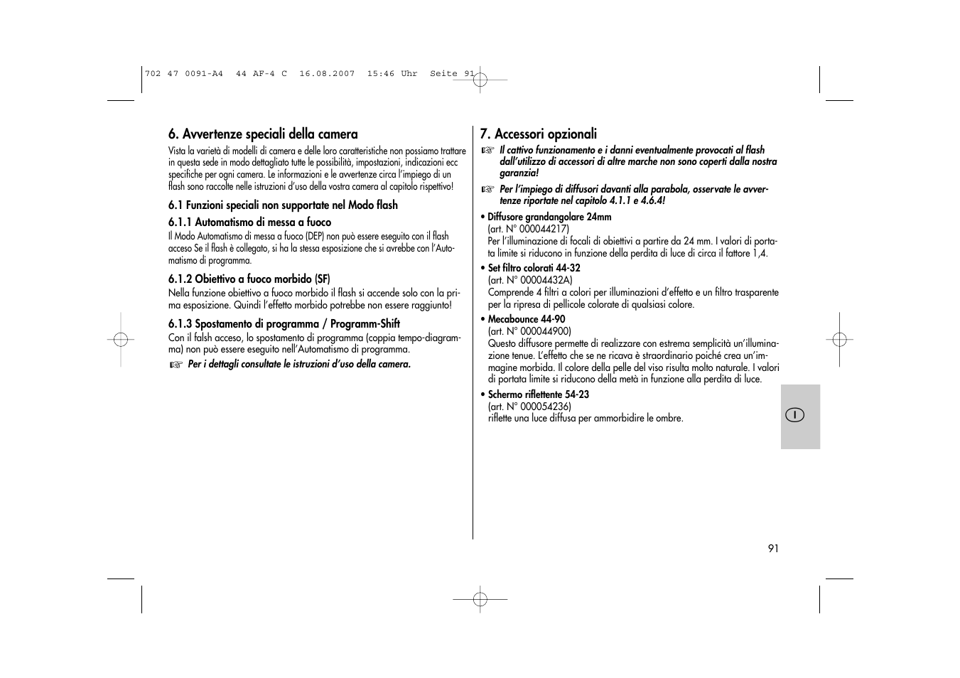 Metz MECABLITZ 44 AF-4 Canon User Manual | Page 91 / 120