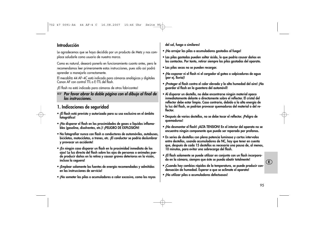 Metz MECABLITZ 44 AF-4 Canon User Manual | Page 95 / 120