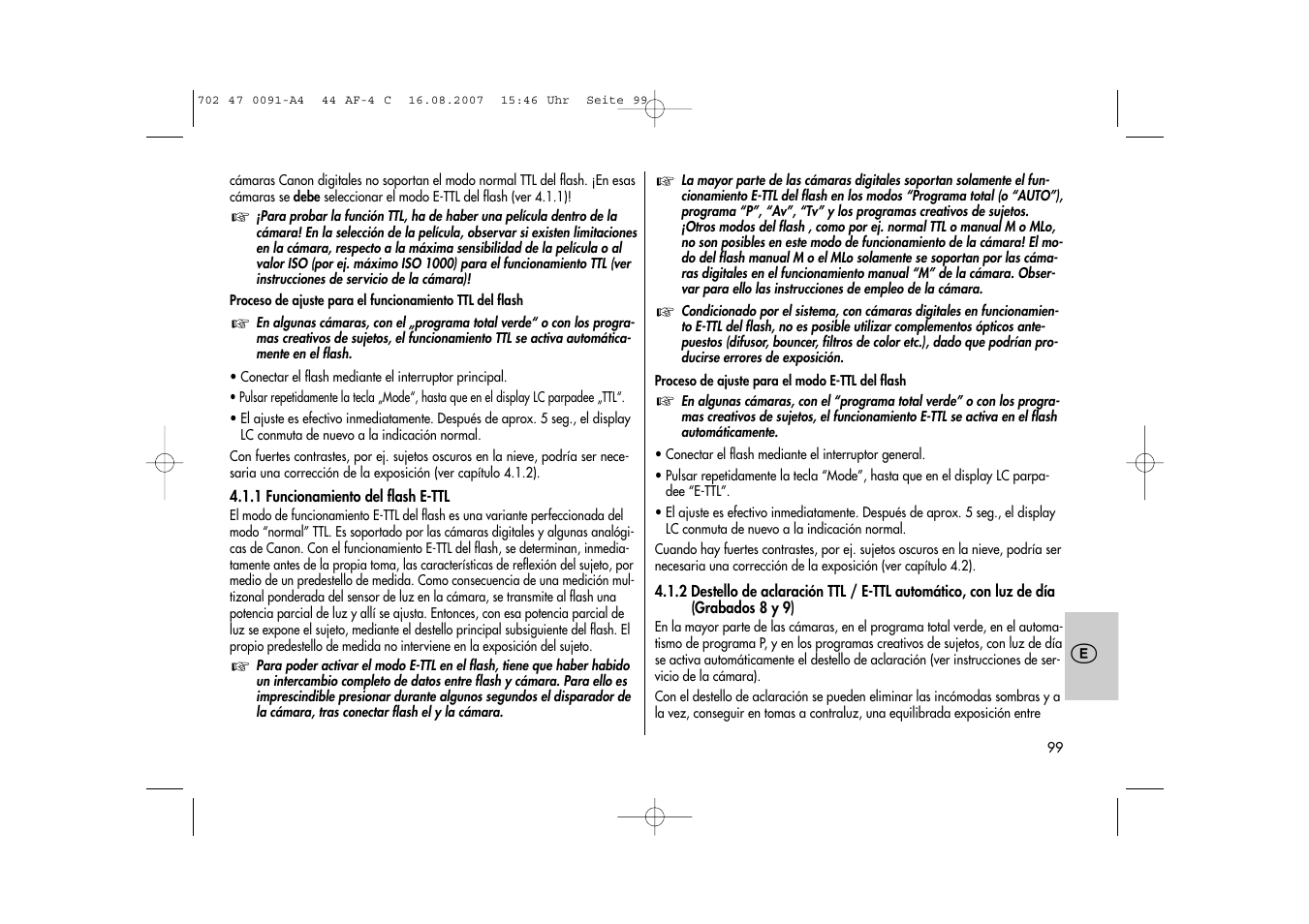 Metz MECABLITZ 44 AF-4 Canon User Manual | Page 99 / 120