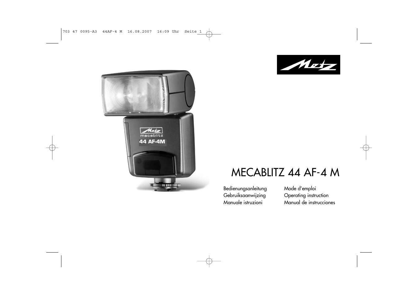 Metz MECABLITZ 44 AF-4 Minolta User Manual | 108 pages
