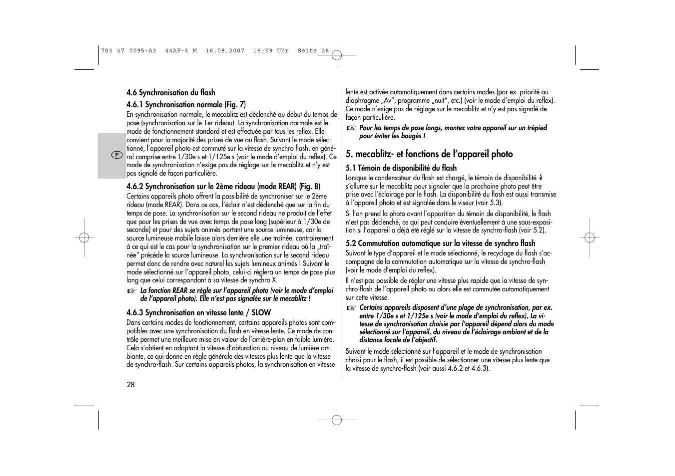 Metz MECABLITZ 44 AF-4 Minolta User Manual | Page 28 / 108