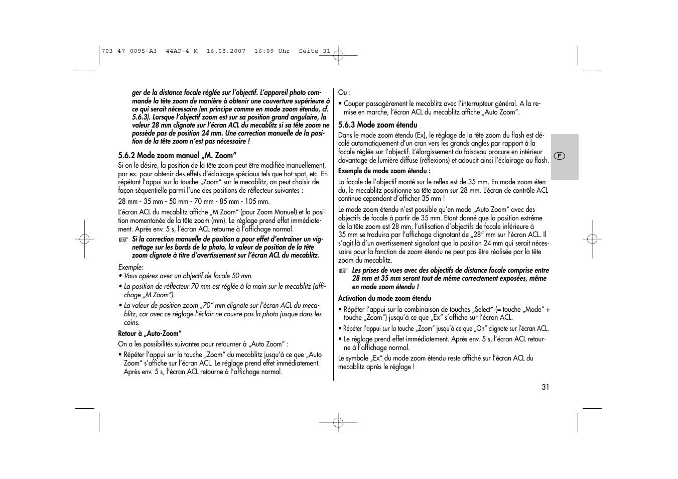 Metz MECABLITZ 44 AF-4 Minolta User Manual | Page 31 / 108