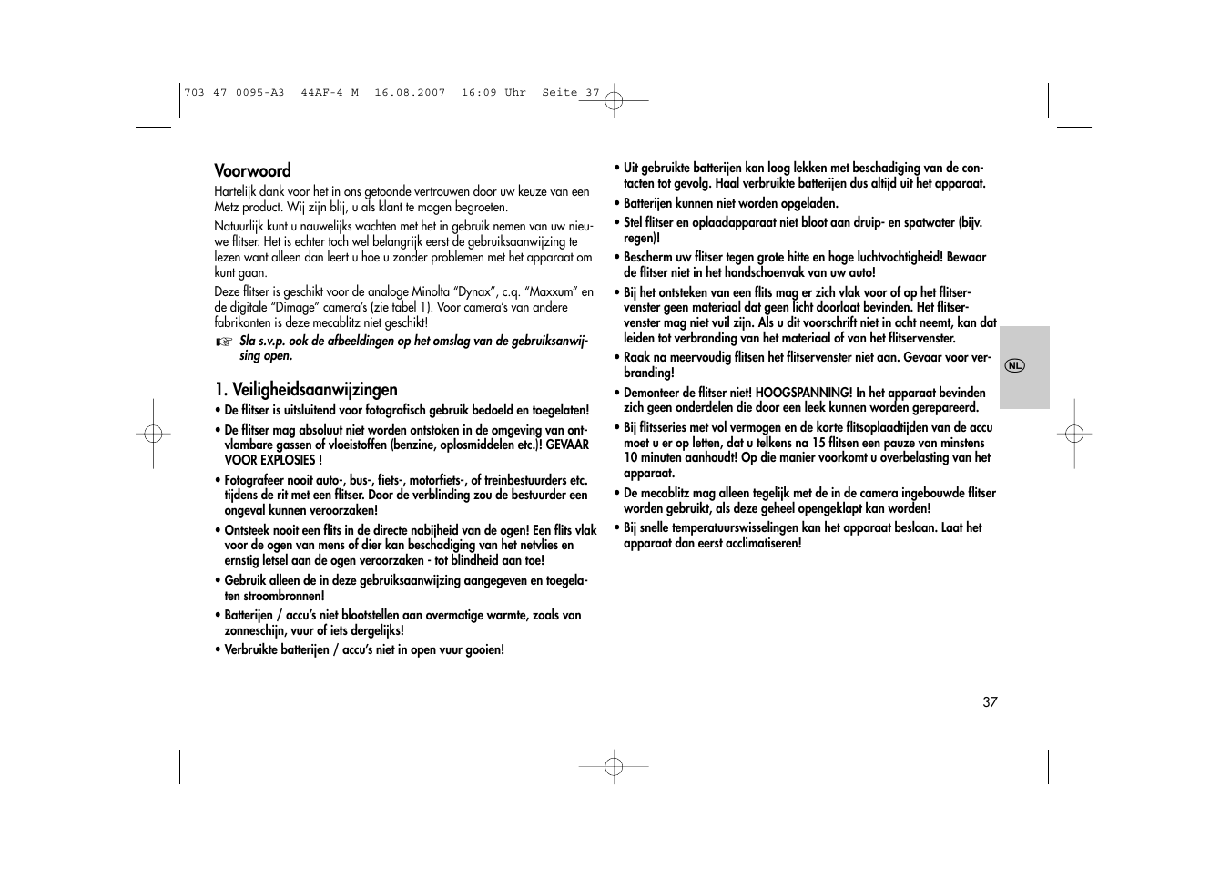 Metz MECABLITZ 44 AF-4 Minolta User Manual | Page 37 / 108