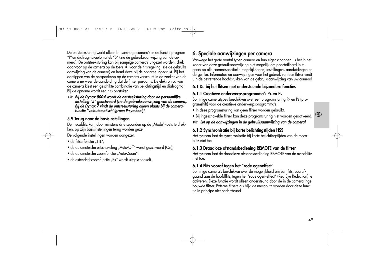 Metz MECABLITZ 44 AF-4 Minolta User Manual | Page 49 / 108