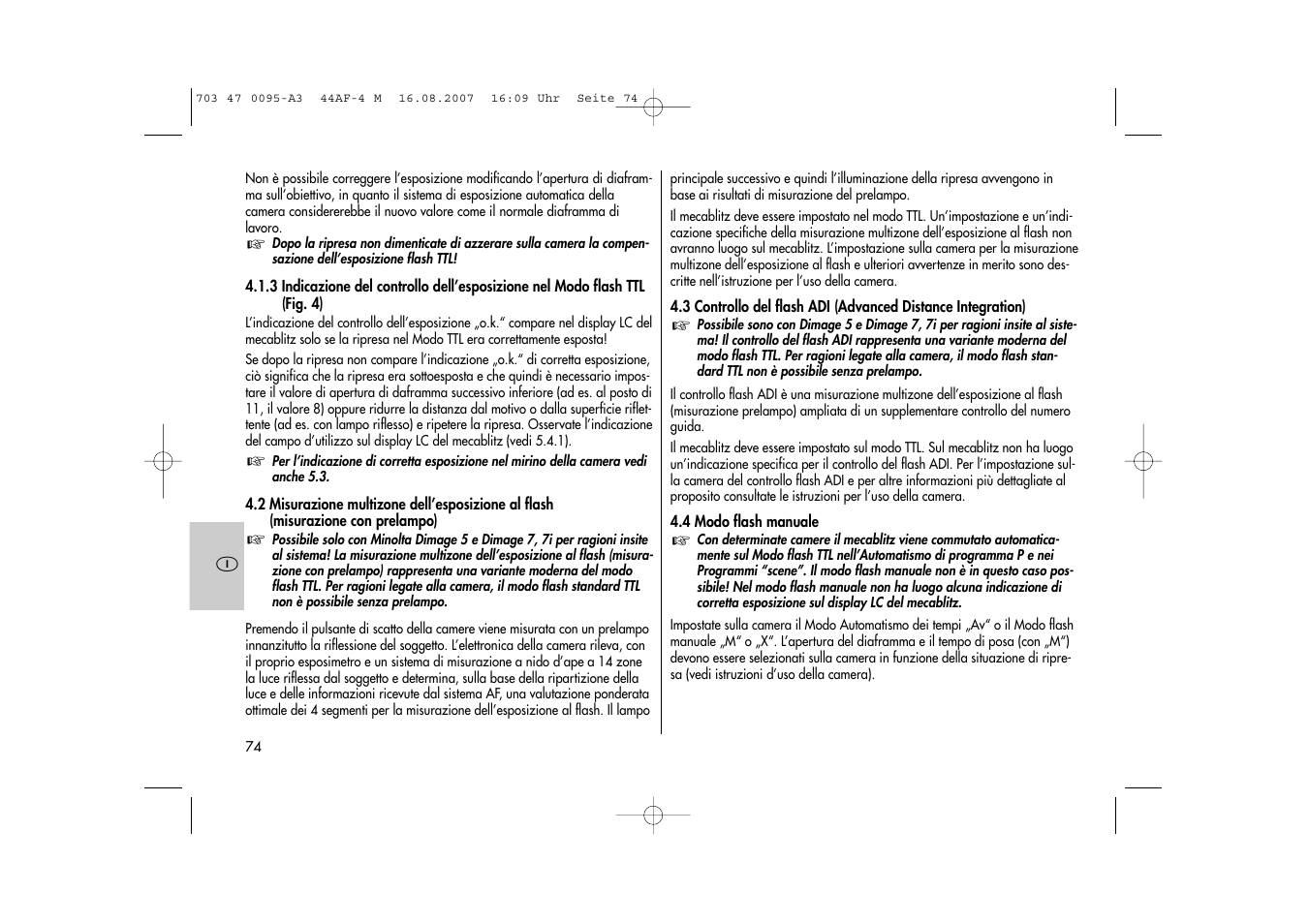 Metz MECABLITZ 44 AF-4 Minolta User Manual | Page 74 / 108