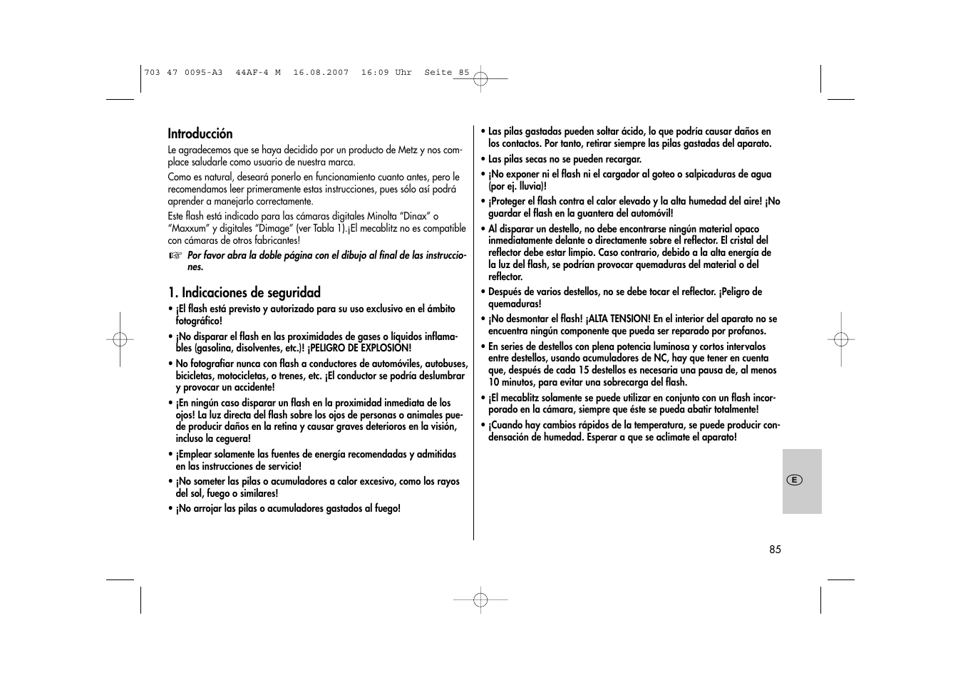 Metz MECABLITZ 44 AF-4 Minolta User Manual | Page 85 / 108
