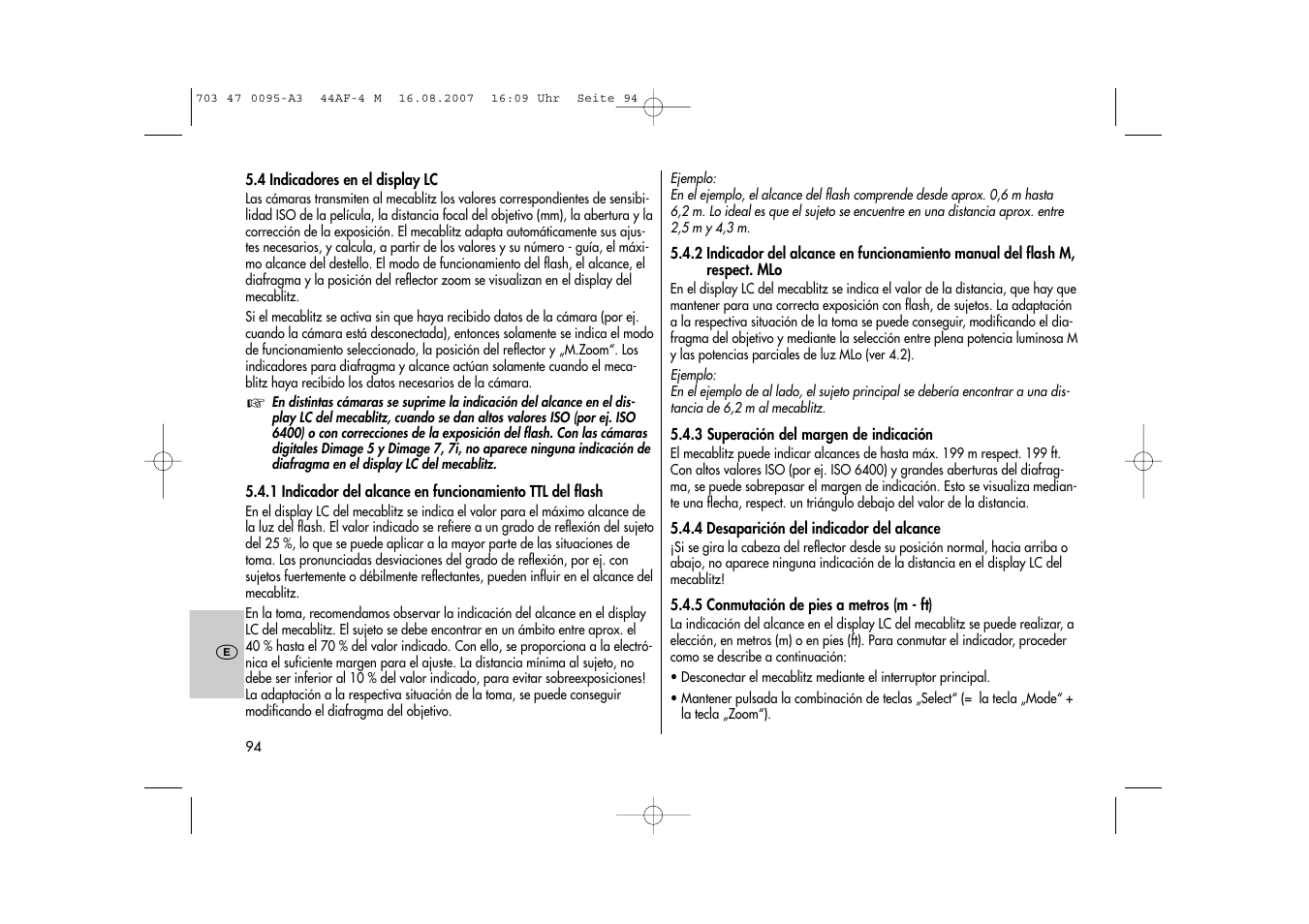 Metz MECABLITZ 44 AF-4 Minolta User Manual | Page 94 / 108