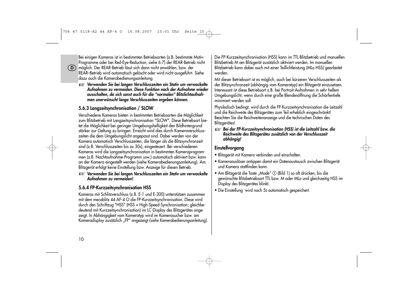 Metz MECABLITZ 44 AF-4 Olympus User Manual | Page 10 / 108