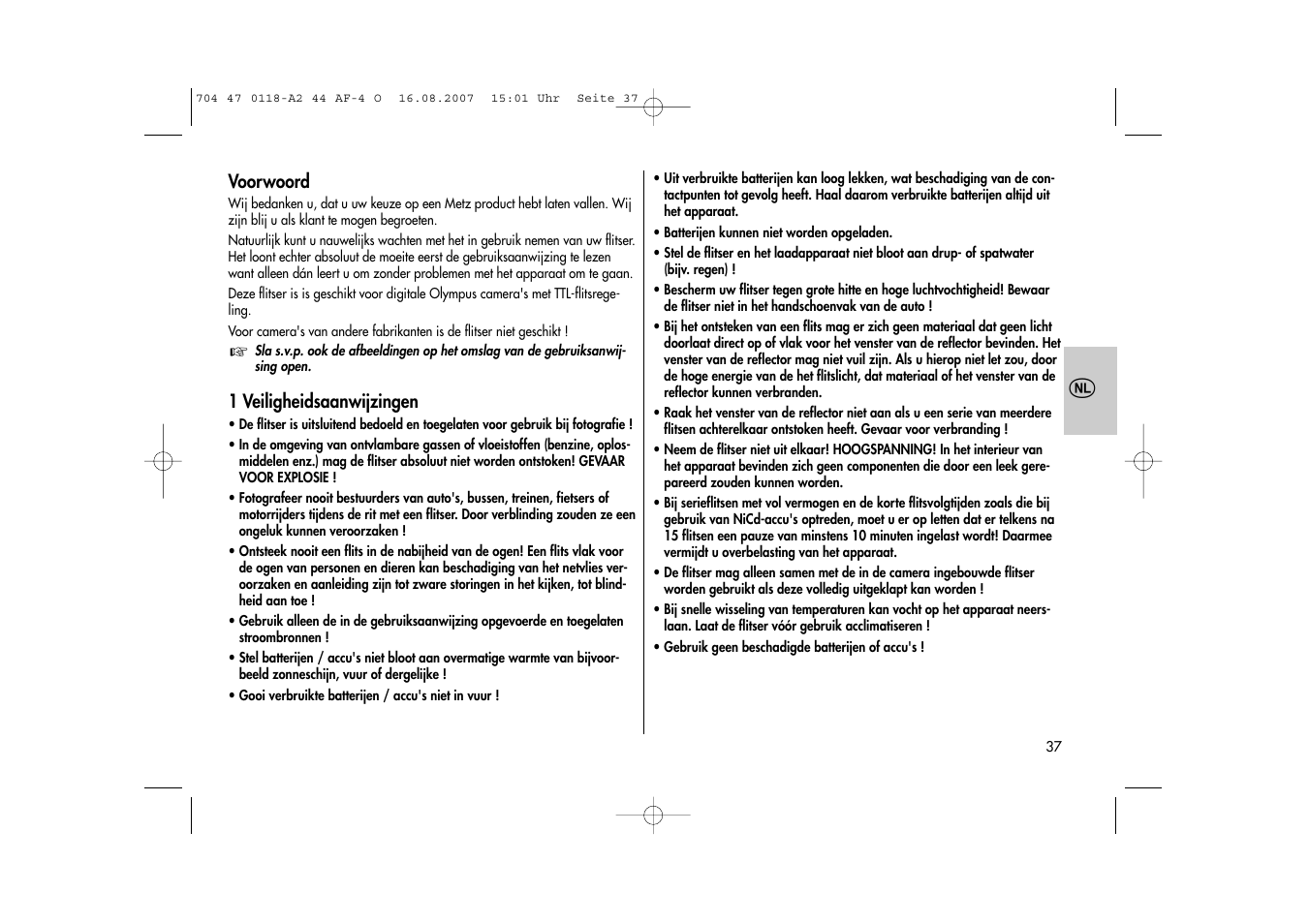 Metz MECABLITZ 44 AF-4 Olympus User Manual | Page 37 / 108