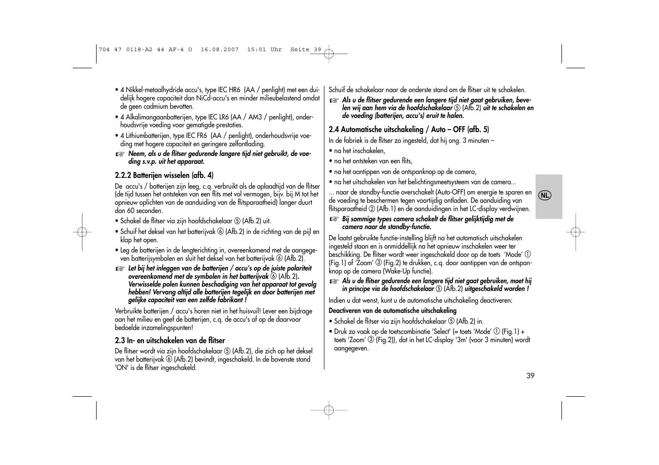 Metz MECABLITZ 44 AF-4 Olympus User Manual | Page 39 / 108