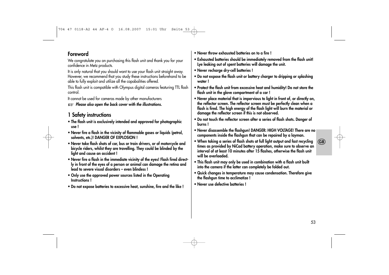 Metz MECABLITZ 44 AF-4 Olympus User Manual | Page 53 / 108