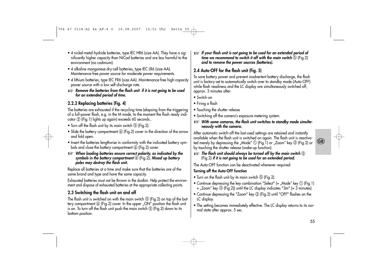 Metz MECABLITZ 44 AF-4 Olympus User Manual | Page 55 / 108