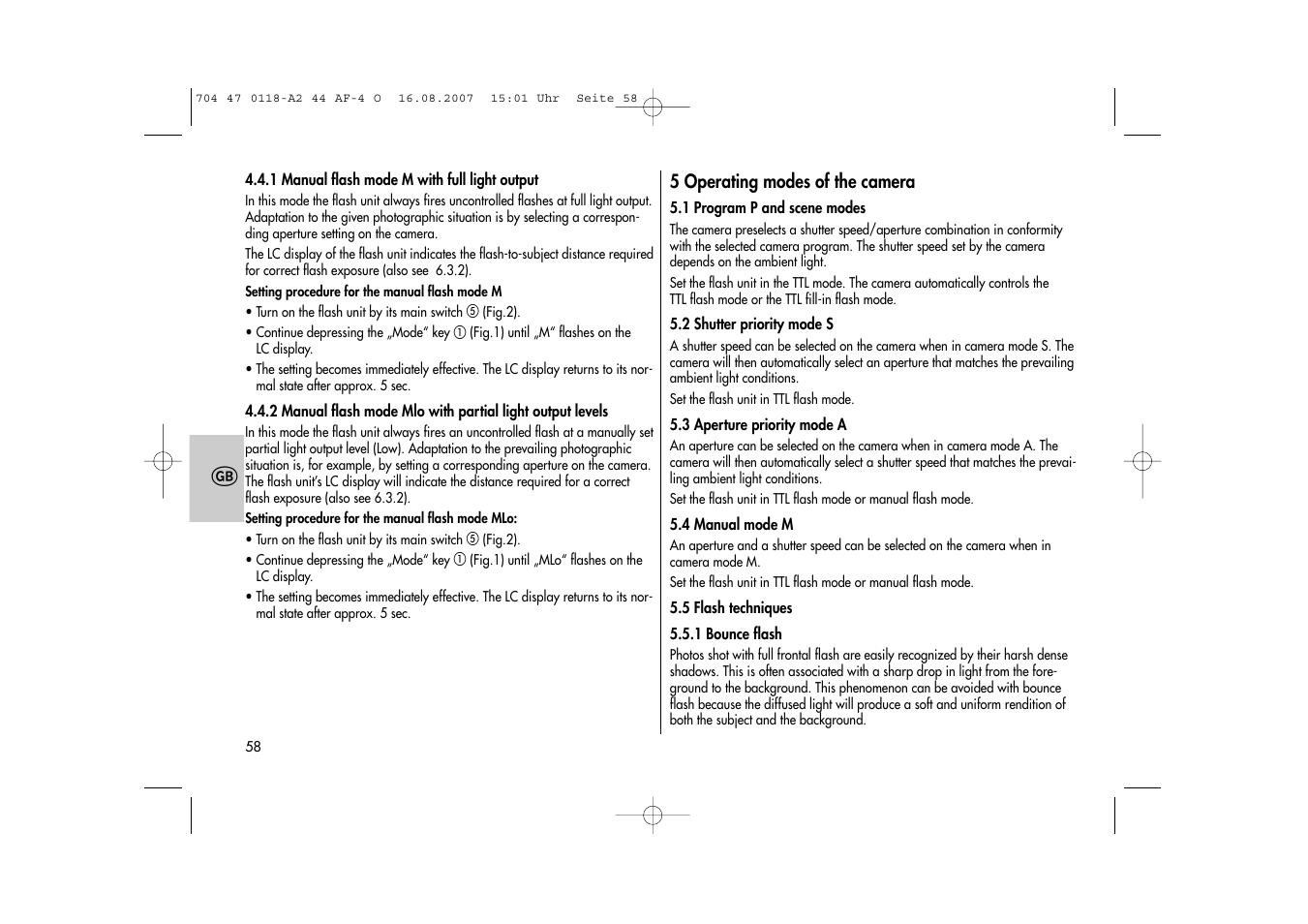 Metz MECABLITZ 44 AF-4 Olympus User Manual | Page 58 / 108