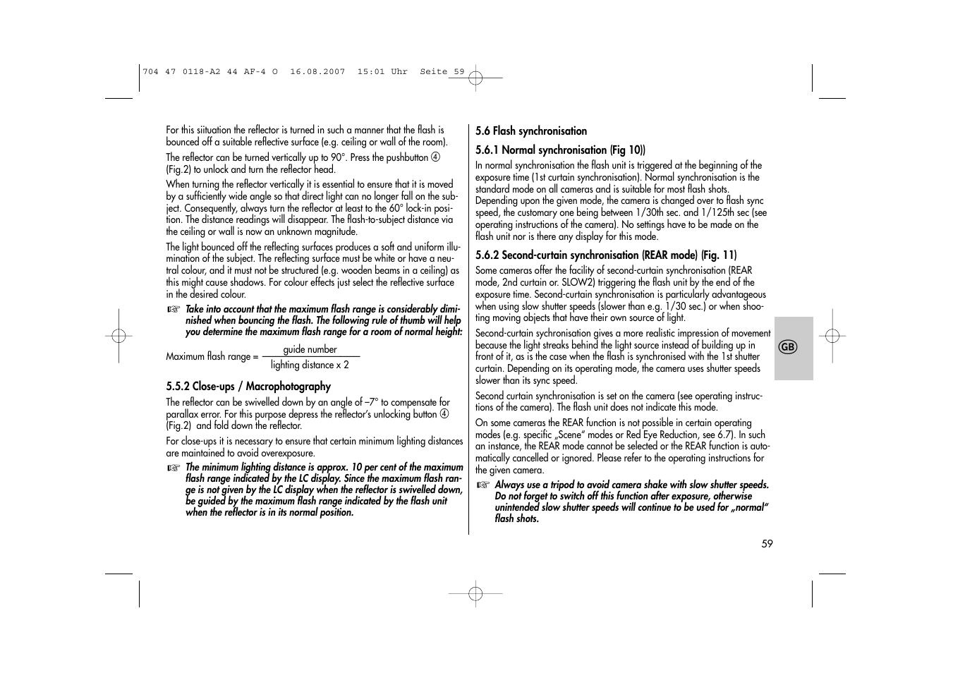 Metz MECABLITZ 44 AF-4 Olympus User Manual | Page 59 / 108