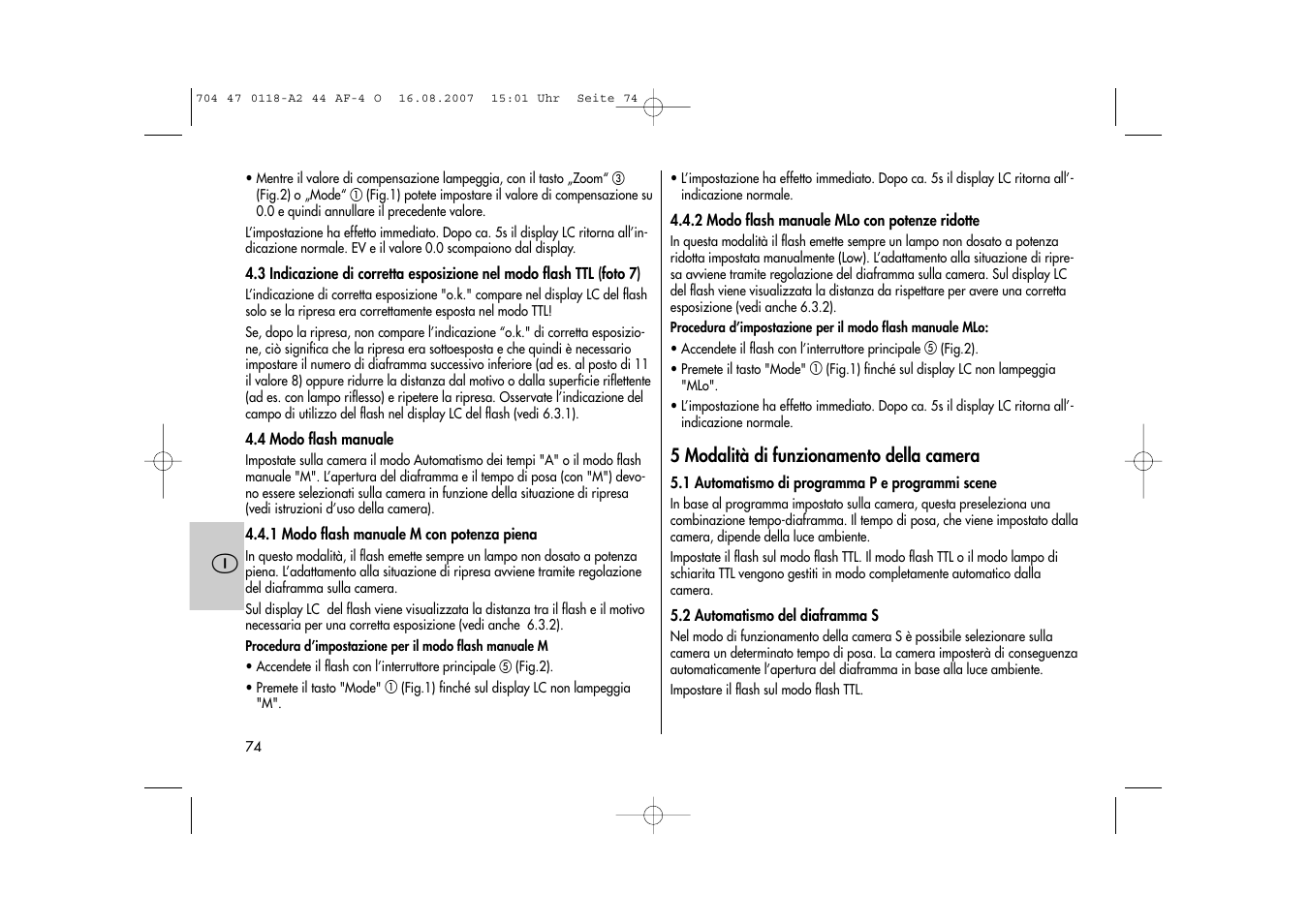Metz MECABLITZ 44 AF-4 Olympus User Manual | Page 74 / 108