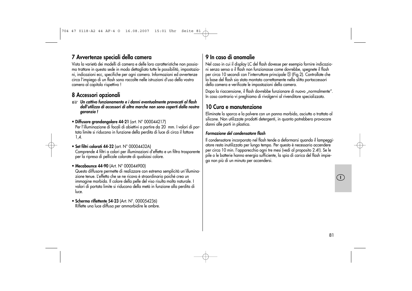 Metz MECABLITZ 44 AF-4 Olympus User Manual | Page 81 / 108