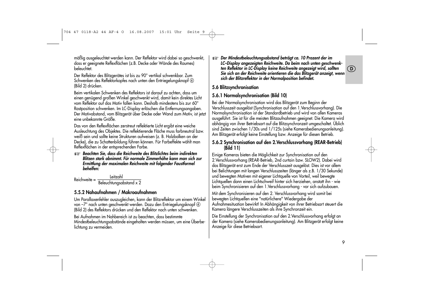 Metz MECABLITZ 44 AF-4 Olympus User Manual | Page 9 / 108