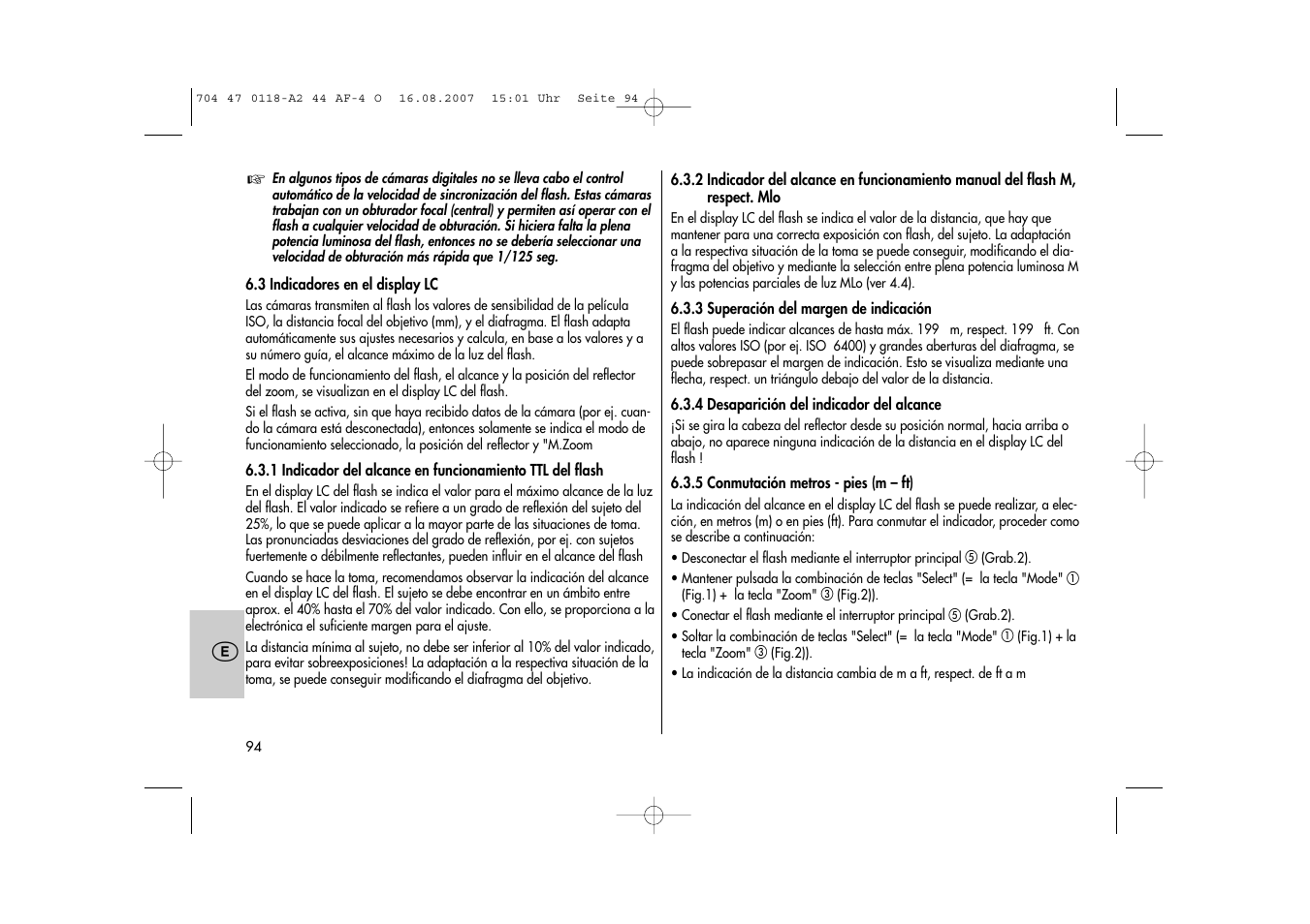 Metz MECABLITZ 44 AF-4 Olympus User Manual | Page 94 / 108