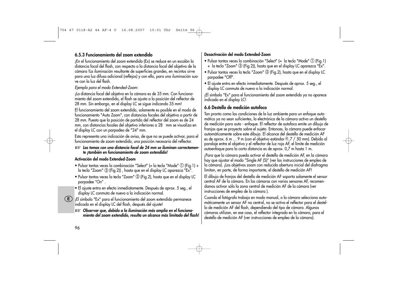 Metz MECABLITZ 44 AF-4 Olympus User Manual | Page 96 / 108