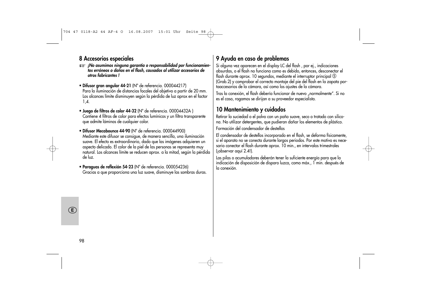 Metz MECABLITZ 44 AF-4 Olympus User Manual | Page 98 / 108