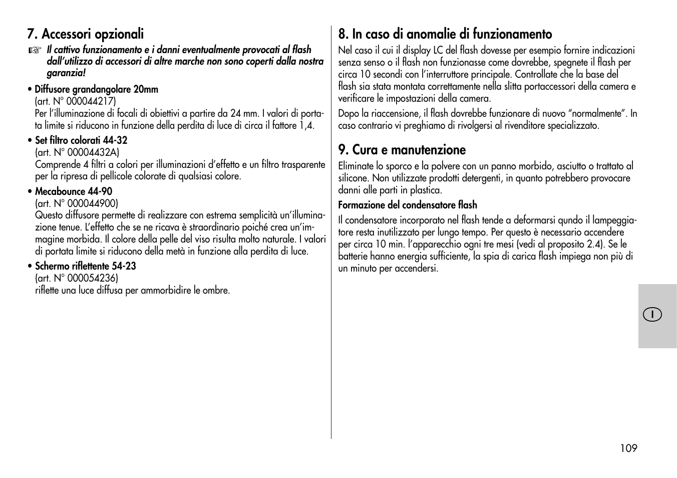 Metz MECABLITZ 44 AF-4 /4i Nikon User Manual | Page 109 / 142