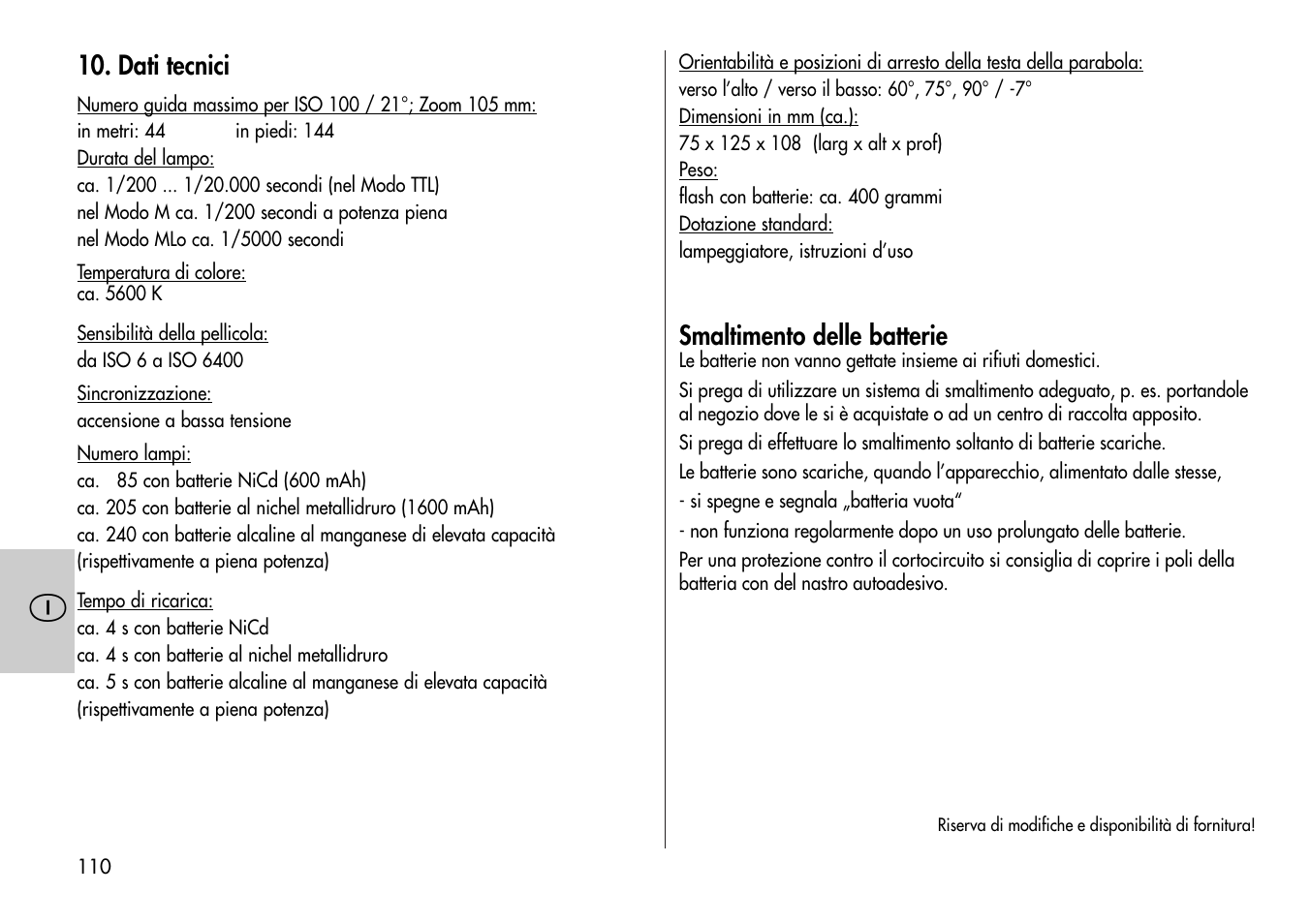 Metz MECABLITZ 44 AF-4 /4i Nikon User Manual | Page 110 / 142