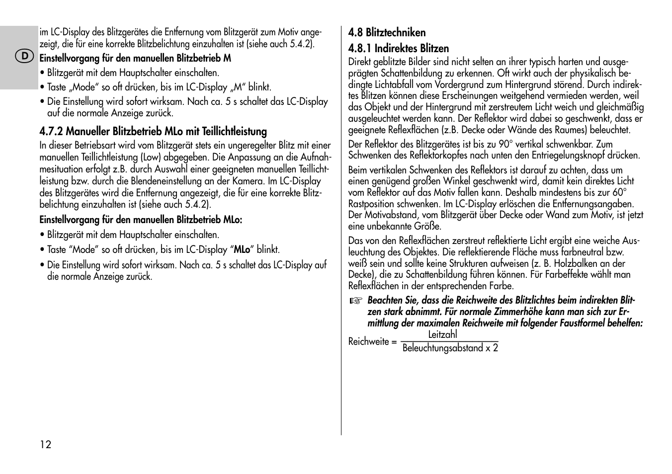 Metz MECABLITZ 44 AF-4 /4i Nikon User Manual | Page 12 / 142