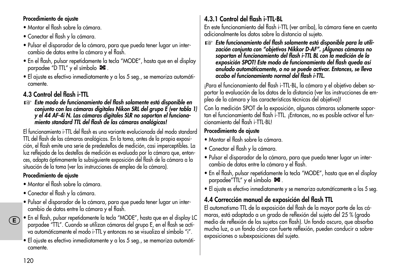 Metz MECABLITZ 44 AF-4 /4i Nikon User Manual | Page 120 / 142