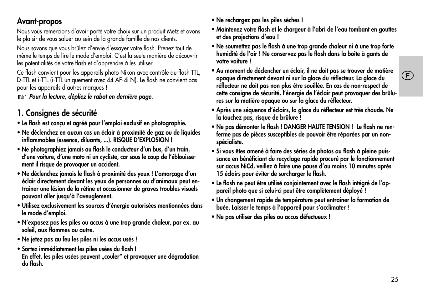 Metz MECABLITZ 44 AF-4 /4i Nikon User Manual | Page 25 / 142