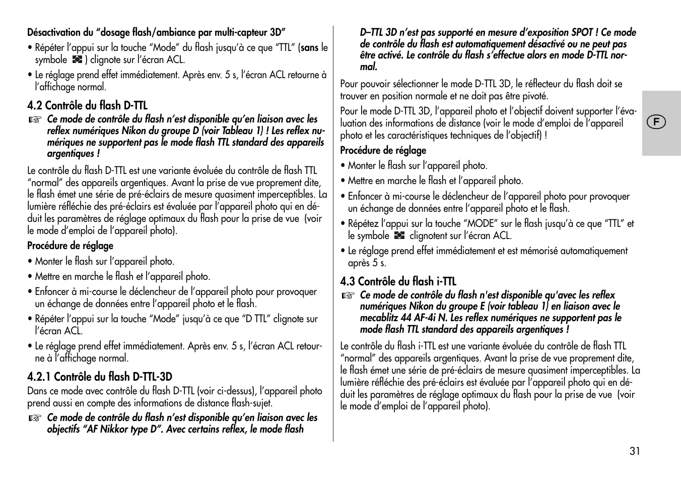 Metz MECABLITZ 44 AF-4 /4i Nikon User Manual | Page 31 / 142