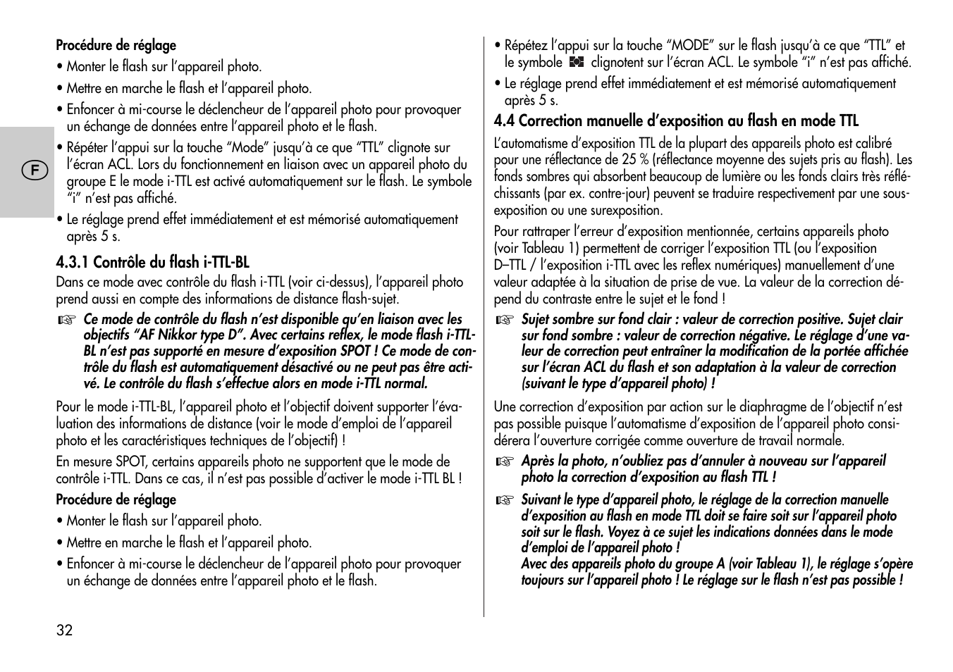 Metz MECABLITZ 44 AF-4 /4i Nikon User Manual | Page 32 / 142