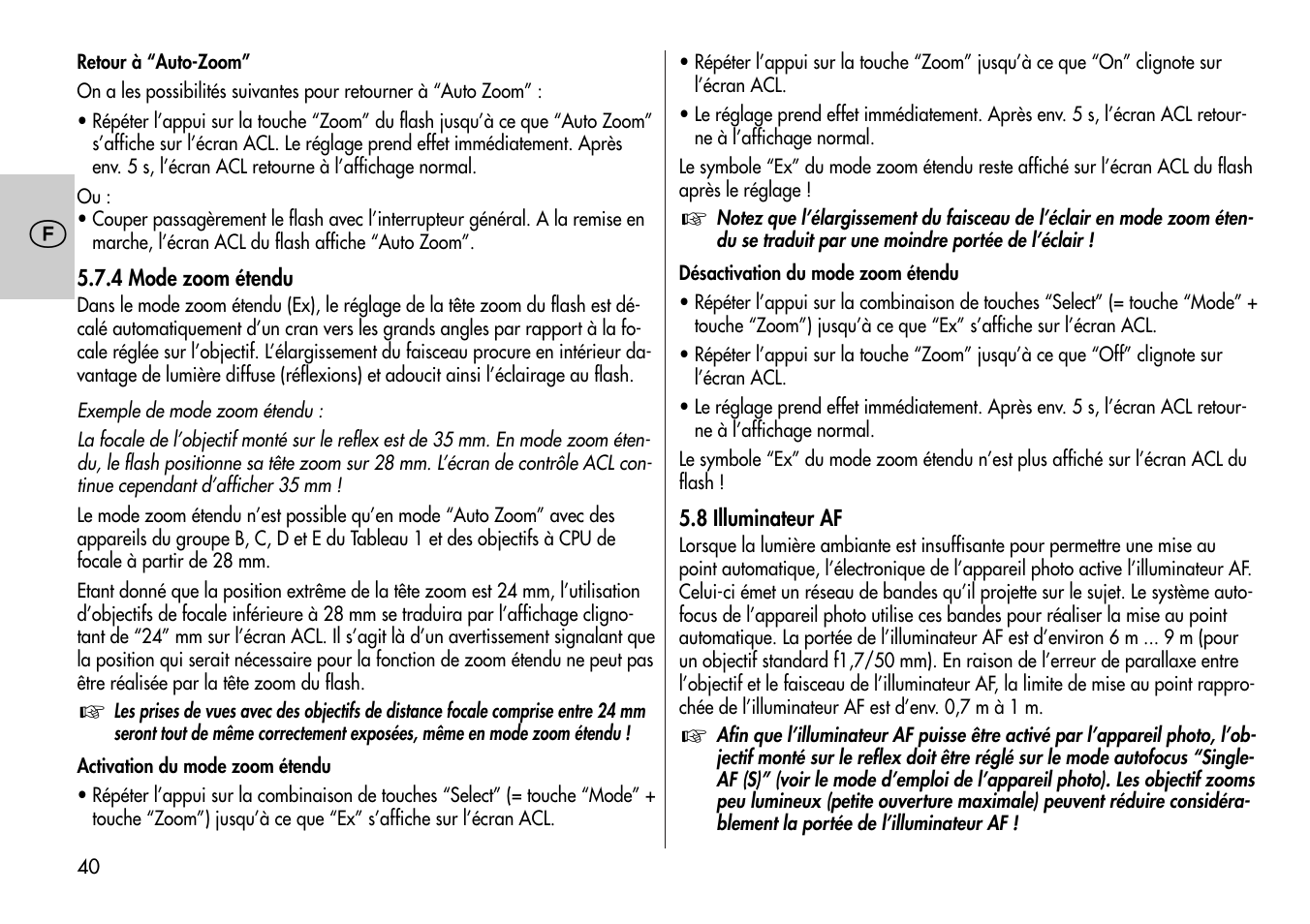 Metz MECABLITZ 44 AF-4 /4i Nikon User Manual | Page 40 / 142