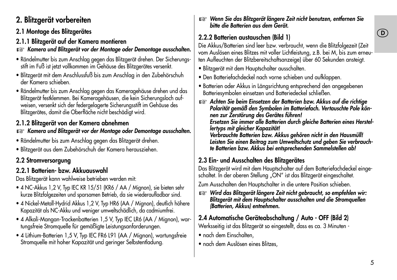 Metz MECABLITZ 44 AF-4 /4i Nikon User Manual | Page 5 / 142