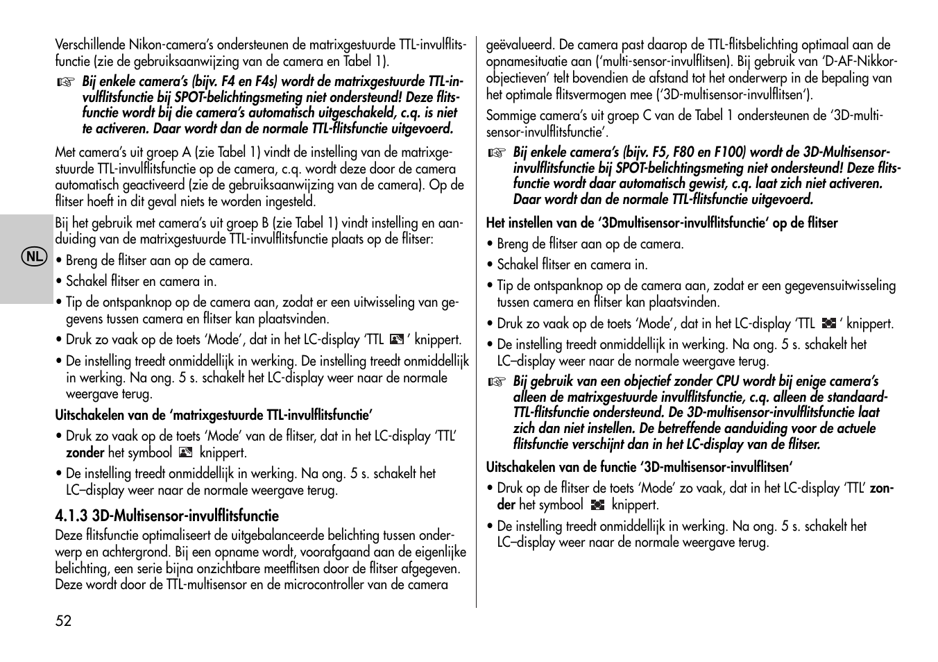 Metz MECABLITZ 44 AF-4 /4i Nikon User Manual | Page 52 / 142