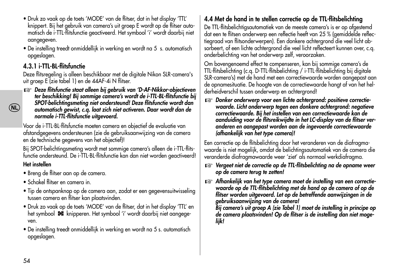 Metz MECABLITZ 44 AF-4 /4i Nikon User Manual | Page 54 / 142