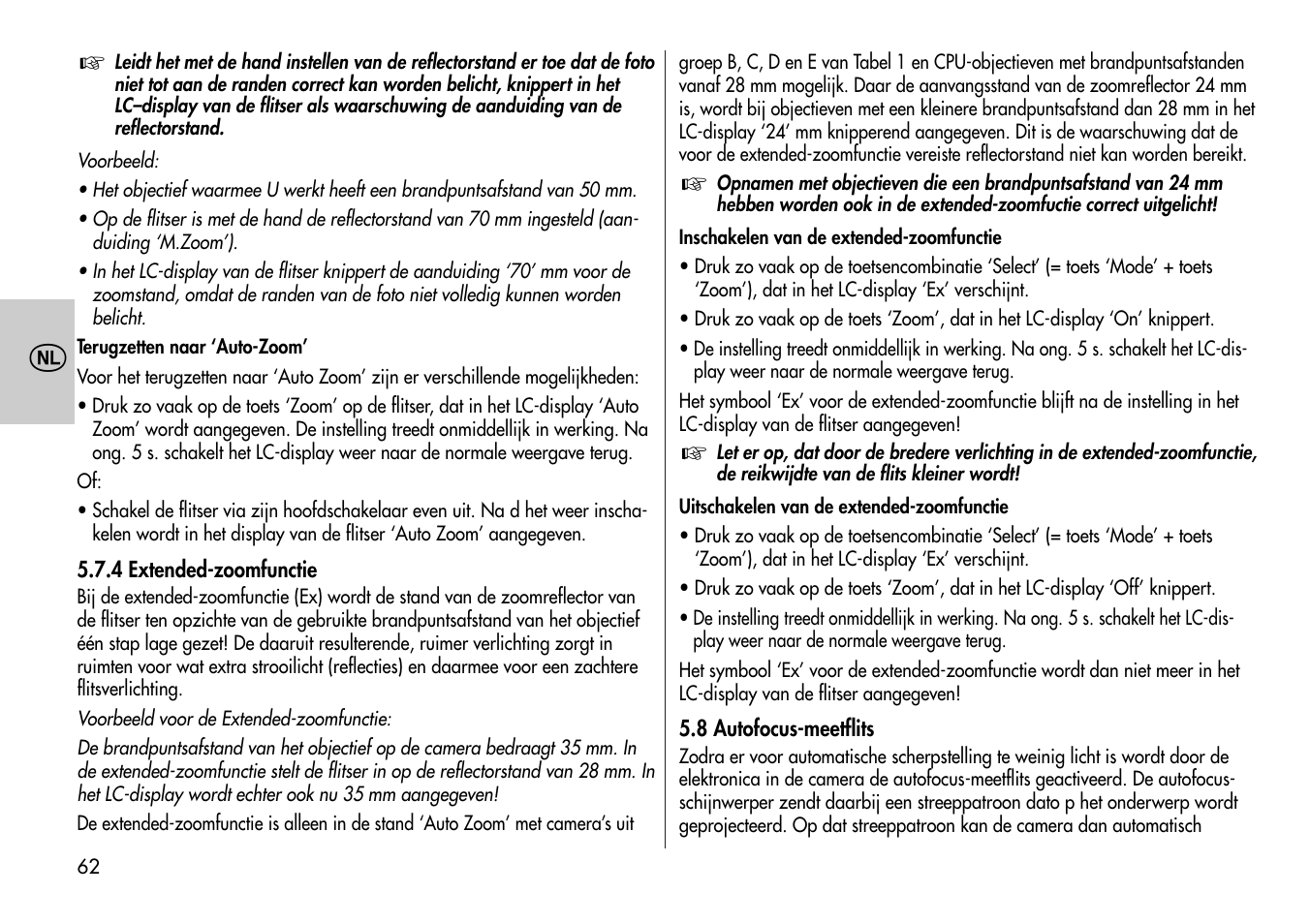 Metz MECABLITZ 44 AF-4 /4i Nikon User Manual | Page 62 / 142