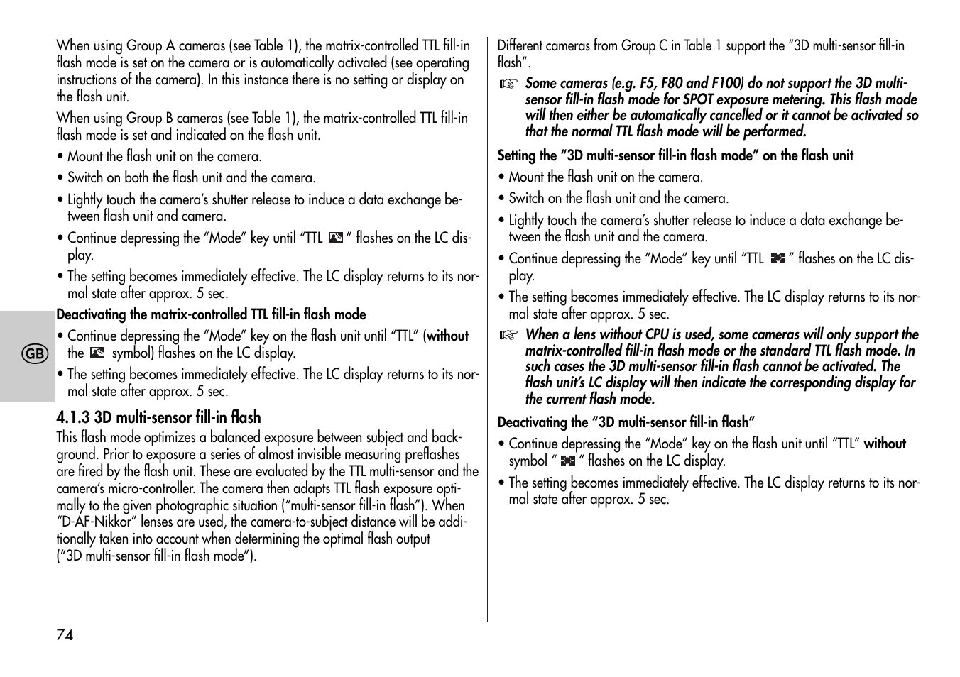 Metz MECABLITZ 44 AF-4 /4i Nikon User Manual | Page 74 / 142