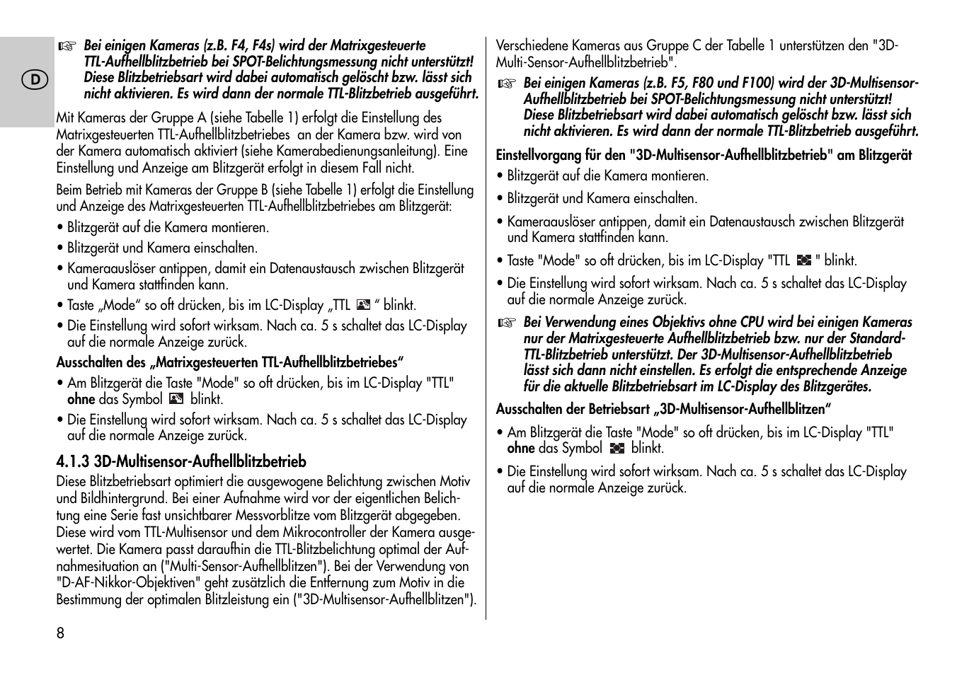 Metz MECABLITZ 44 AF-4 /4i Nikon User Manual | Page 8 / 142