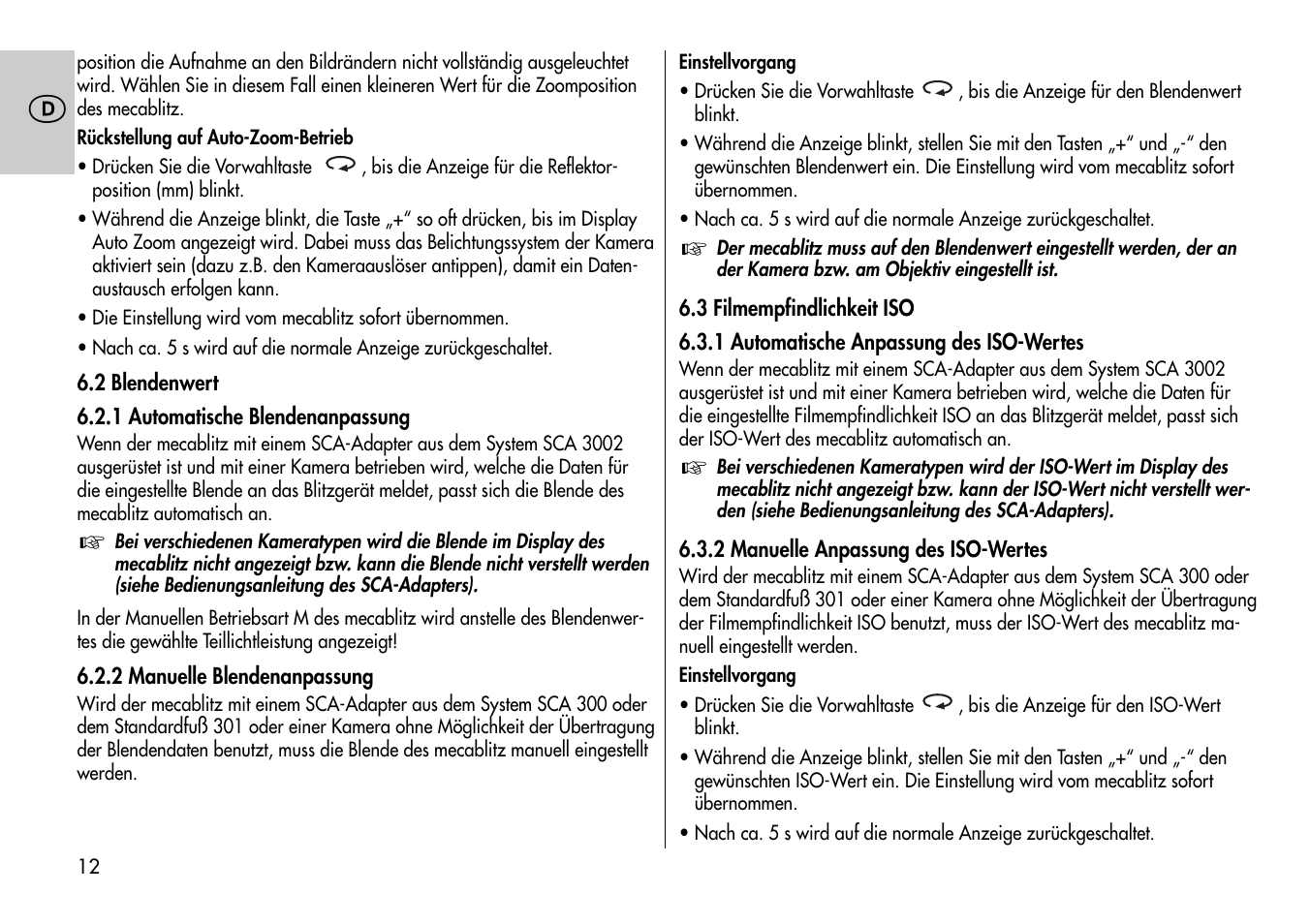Metz Mecablitz 44 MZ-2 User Manual | Page 12 / 139