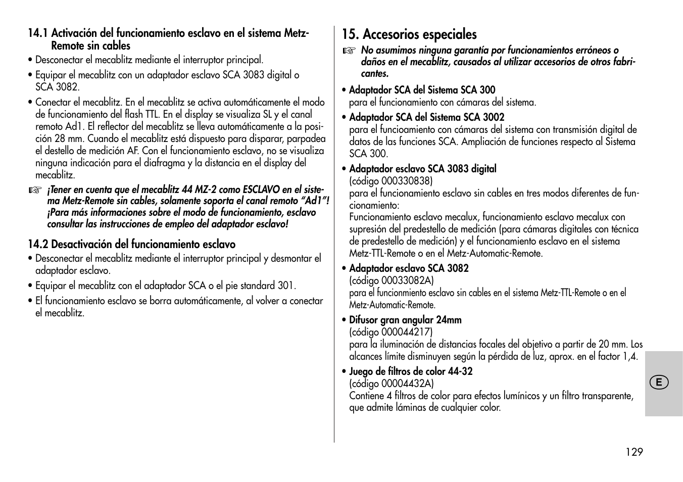 Metz Mecablitz 44 MZ-2 User Manual | Page 129 / 139