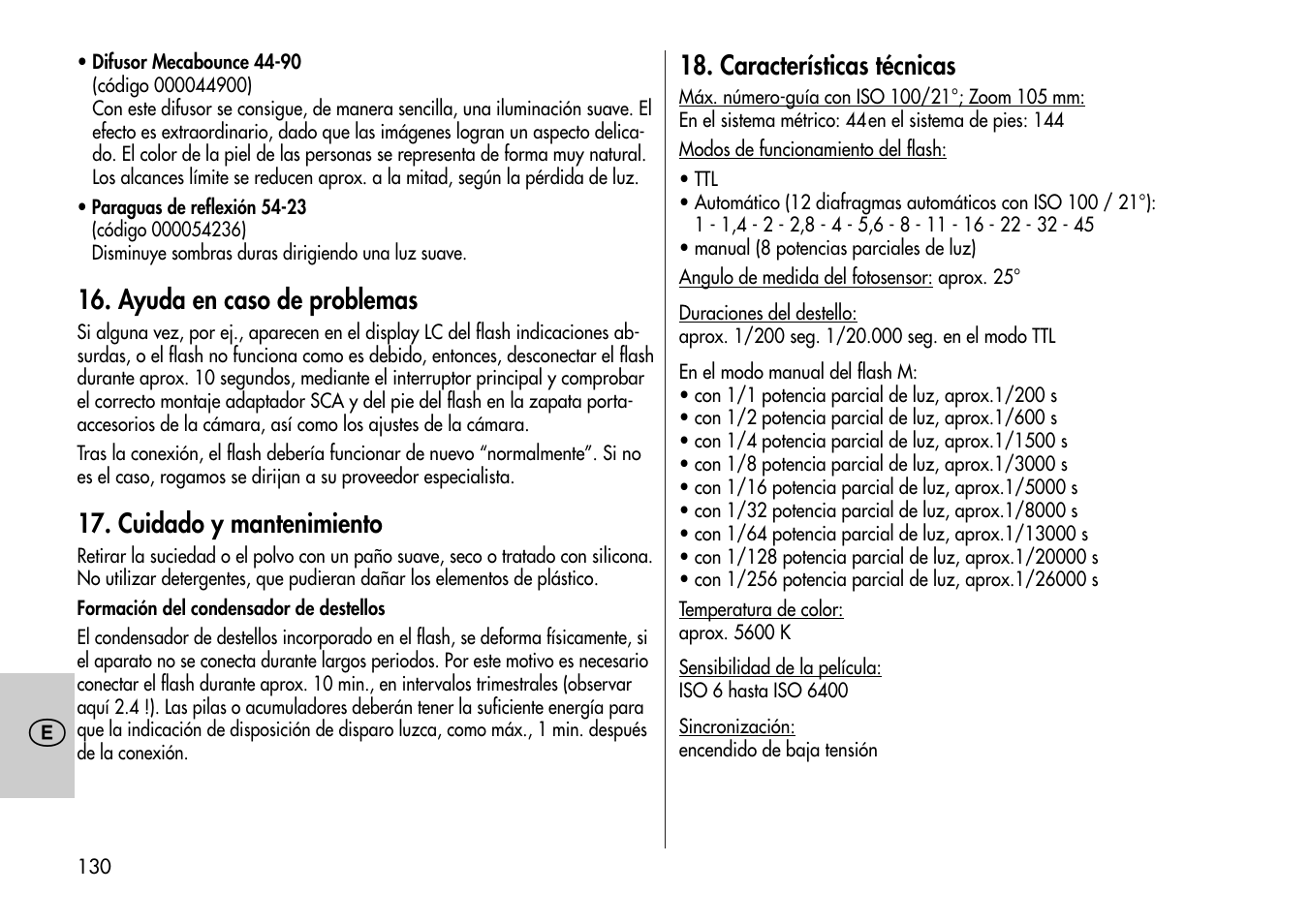 Metz Mecablitz 44 MZ-2 User Manual | Page 130 / 139