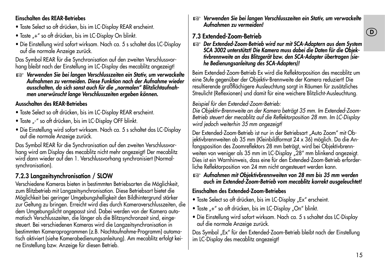 Metz Mecablitz 44 MZ-2 User Manual | Page 15 / 139