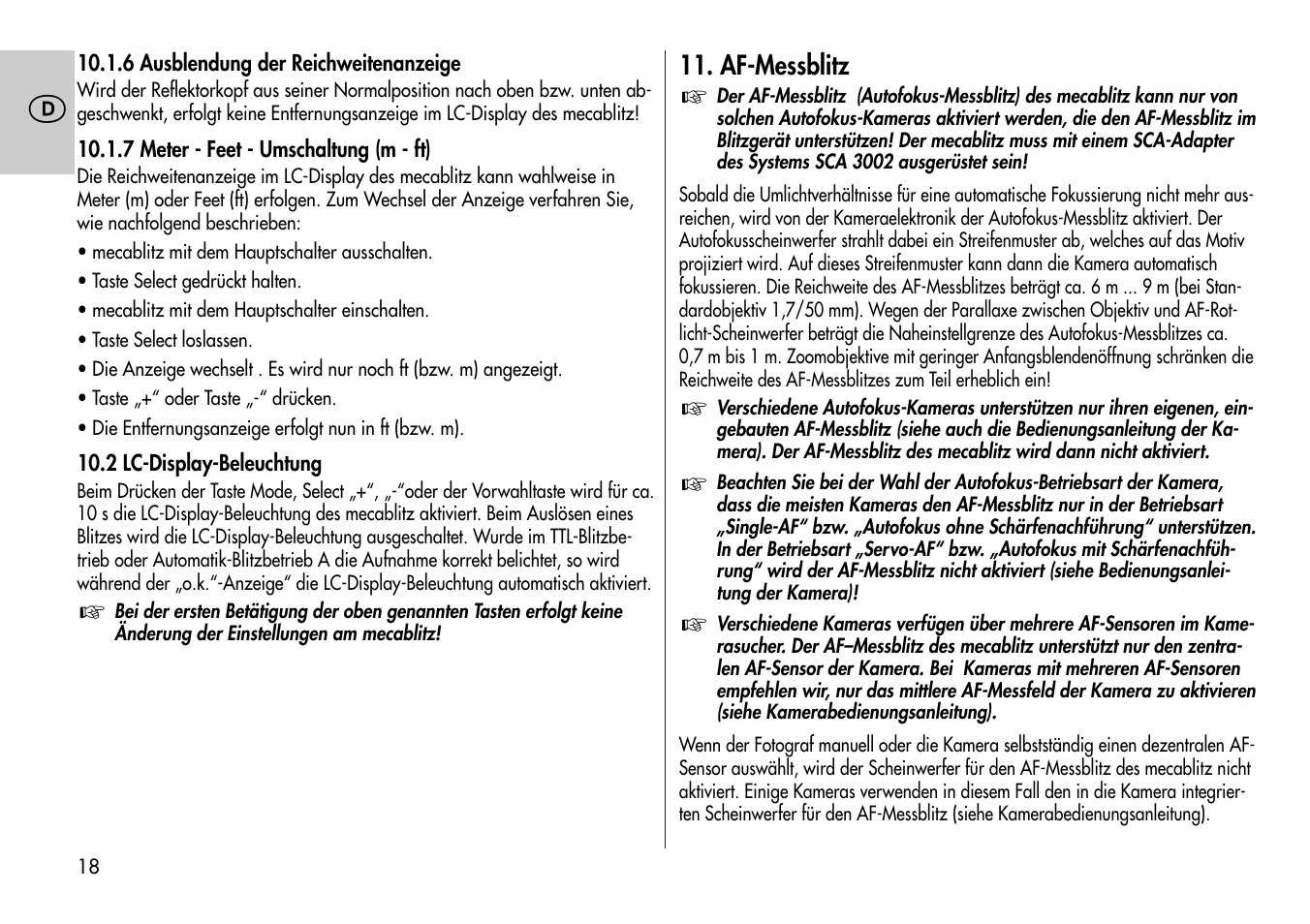 Metz Mecablitz 44 MZ-2 User Manual | Page 18 / 139