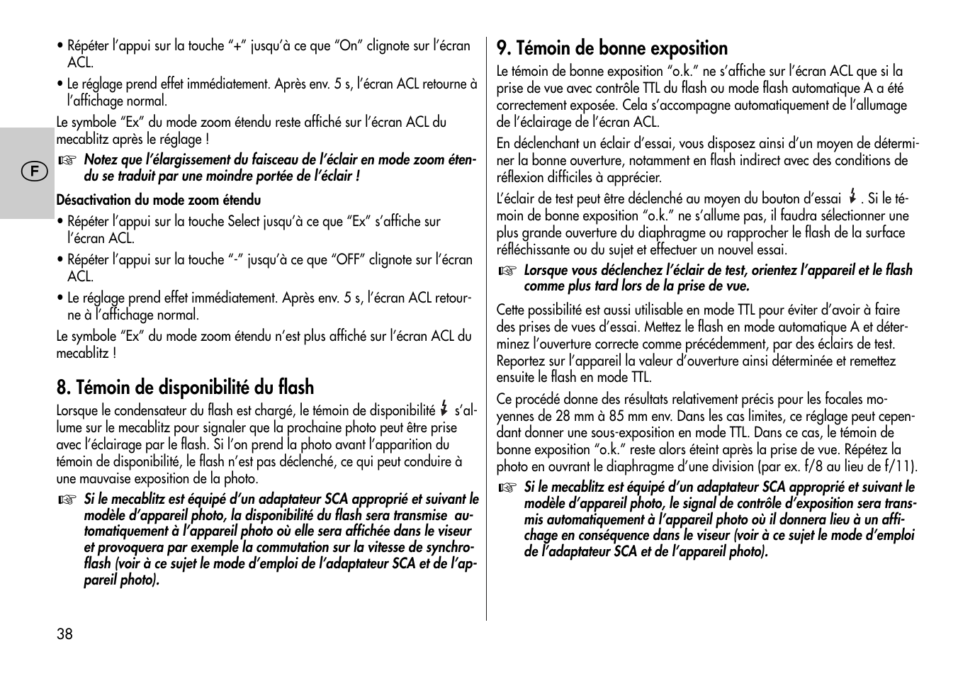 Metz Mecablitz 44 MZ-2 User Manual | Page 38 / 139