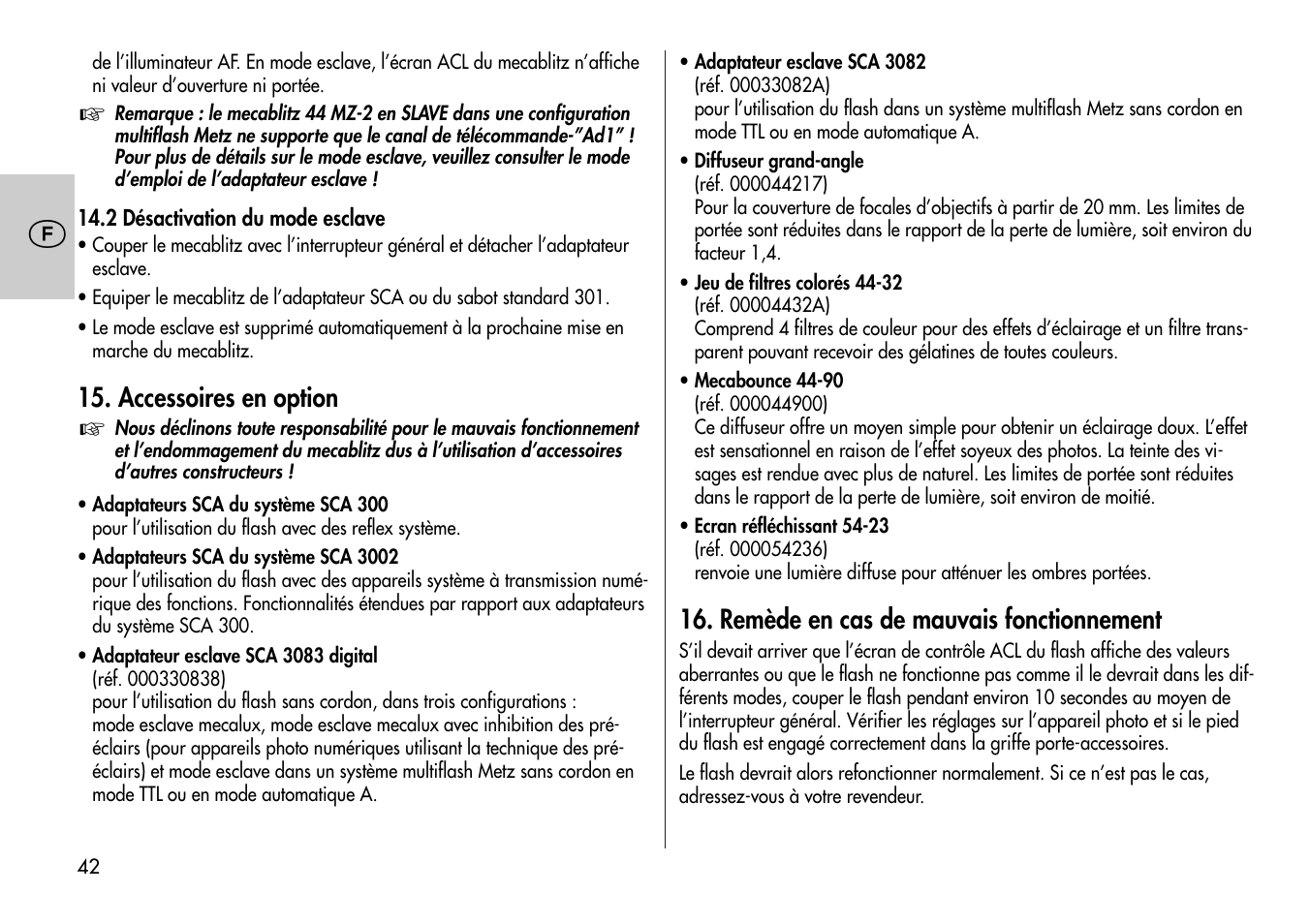 Metz Mecablitz 44 MZ-2 User Manual | Page 42 / 139