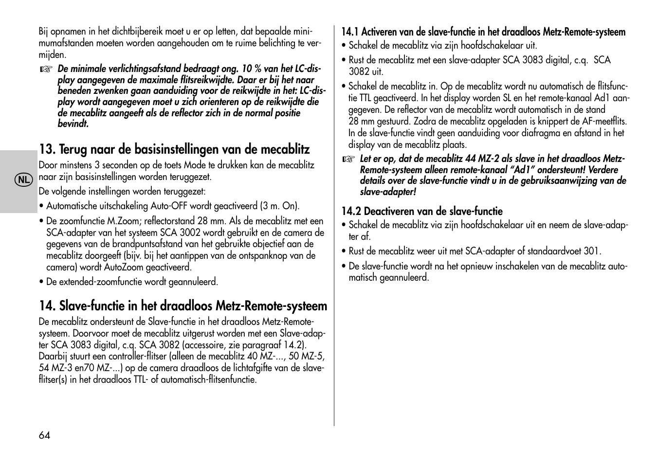 Metz Mecablitz 44 MZ-2 User Manual | Page 64 / 139